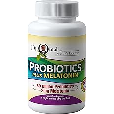 Dr. Qutab 30 Billion CFU Probiotics Plus Melatonin 2 mg for Sleep Aid - Probiotics for Digestive and Gut Health - Lactobacillus Rhamnosus and Lactobacillus Acidophilus (30 Capsules)